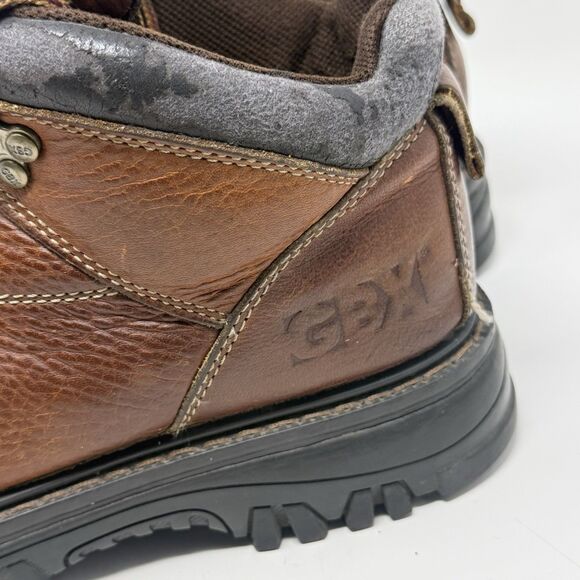 GBX Boots Mens 11 Brown Leather Chunky Lug Sole Gorpcore Y2K Vintage FLAWS main image 12